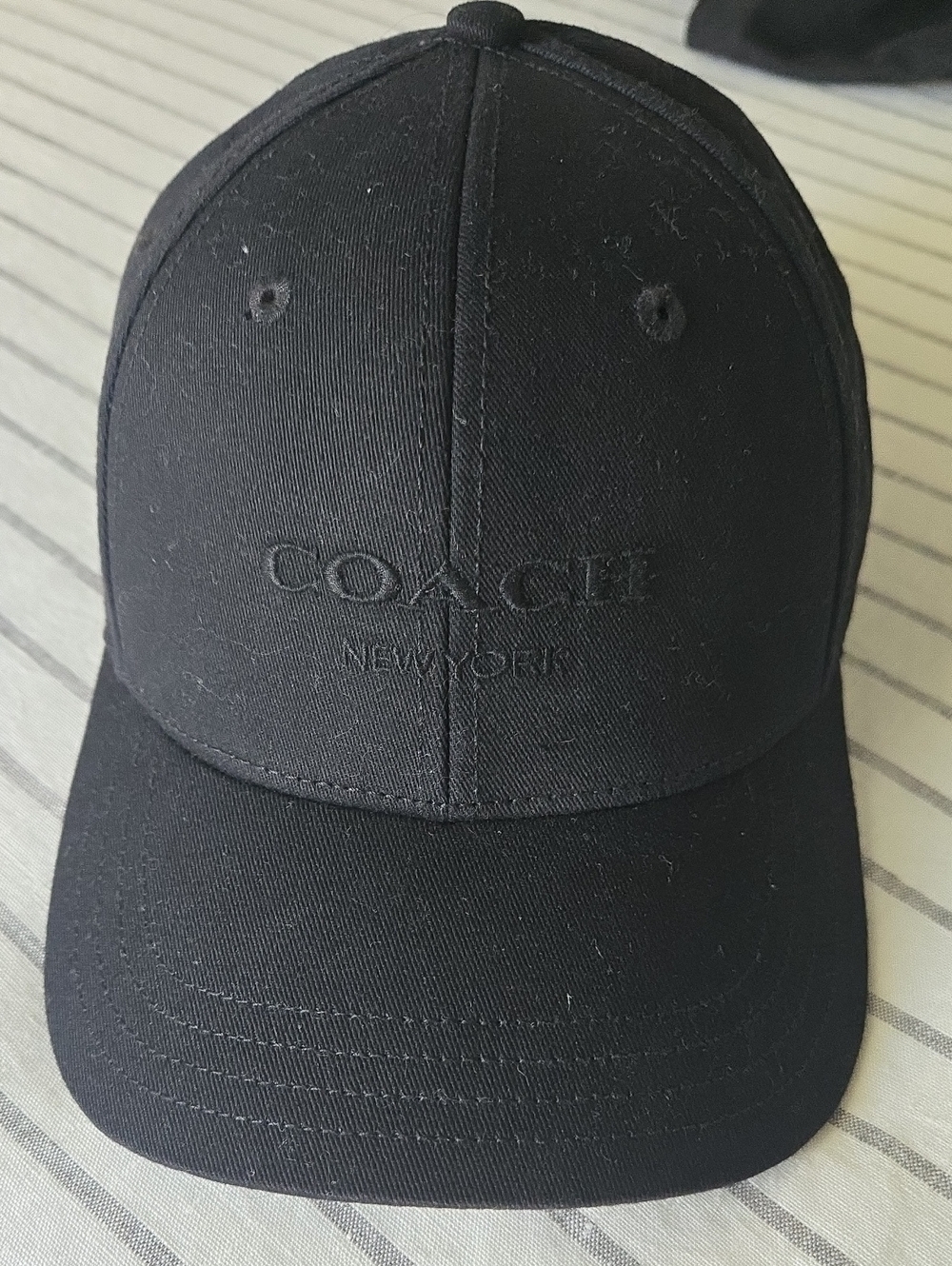 Coach Black Embroidered Logo Baseball Hat
